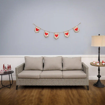 6 ft. Red Hearts Jute Garland