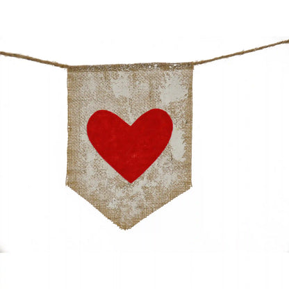 6 ft. Red Hearts Jute Garland