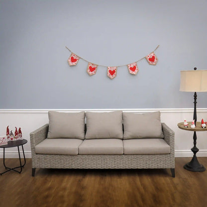 6 ft. Valentine's Red Hearts and Dots Jute Garland