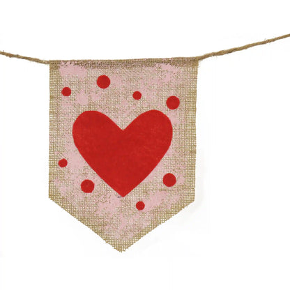 6 ft. Valentine's Red Hearts and Dots Jute Garland