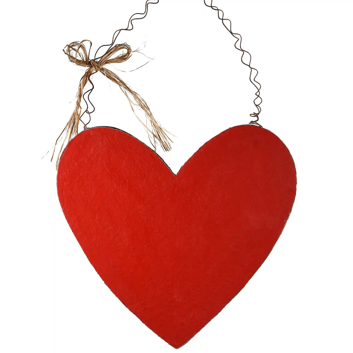 14 in. Valentine's Wooden Heart Hanging Decoration