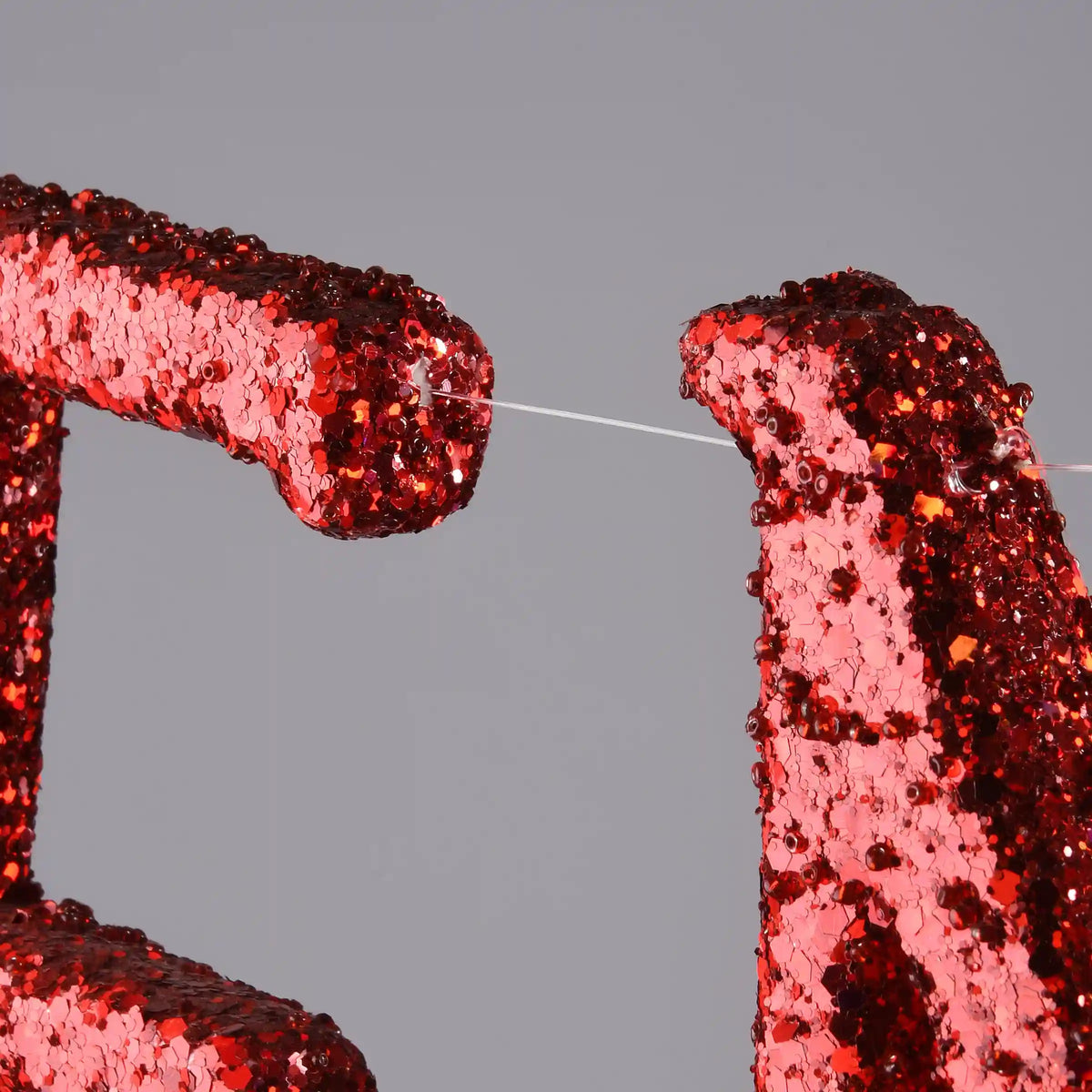 6 ft. Valentine's Banner Decorated with Red Glitter