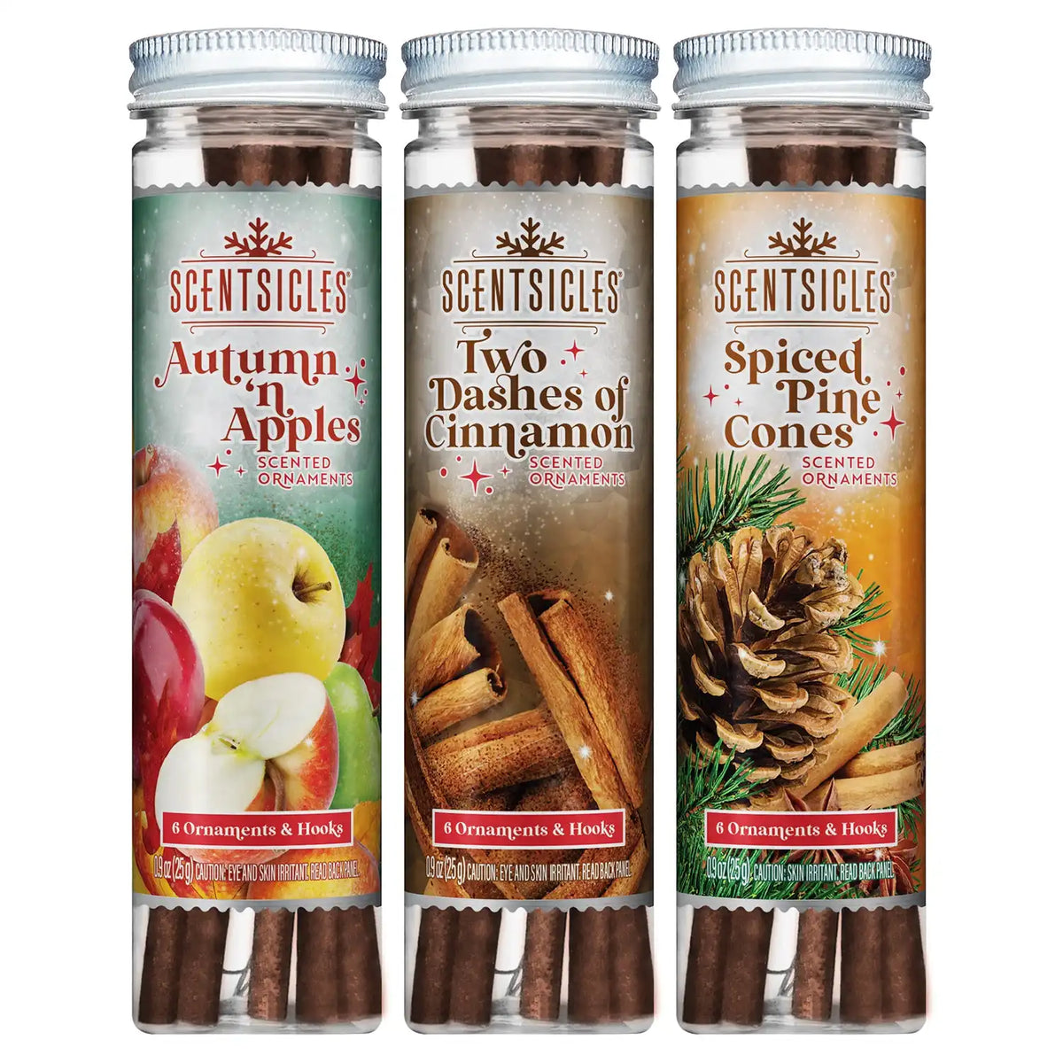 Scentsicles, 6pc Stick, Autumn 'n  Apples, Two Dashes of Cinnamon, Spiced Pine Cones - 3 Pack