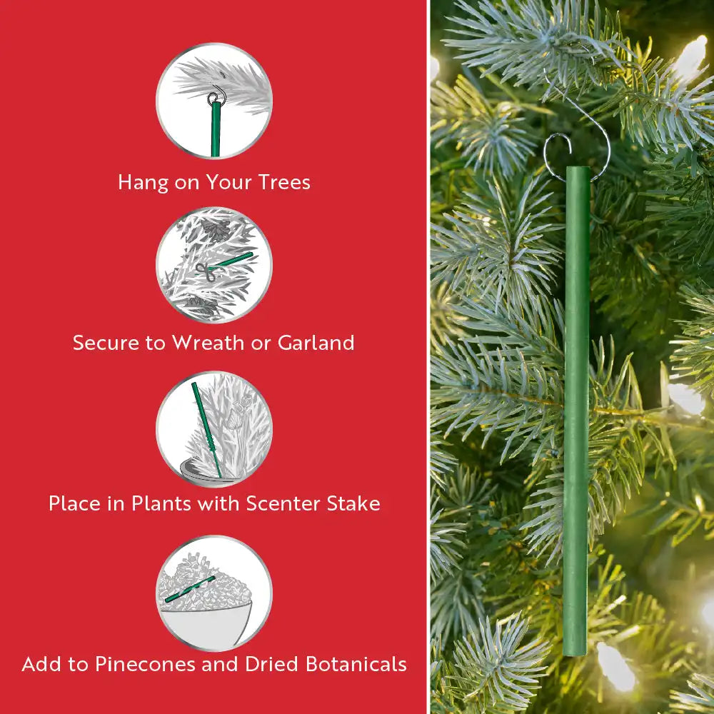 Scentsicles, Scented Ornament 6pc Stick, White Winter Fir, Snowberry Pine and Icicles on Spruce Sticks - 3 Pack