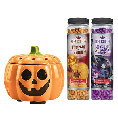 Scentiscles, Pumpkin Warmer/ Scentfetti Witch's Berry Brew & Pumpkin 'n Cider- 3 pack