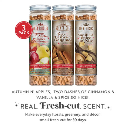 Scentsicles, Scentfetti, 1 Autumn 'n Apples/1 Two Dashes of Cinnamon /1 Vanilla & Spice, So Nice! 3 pack