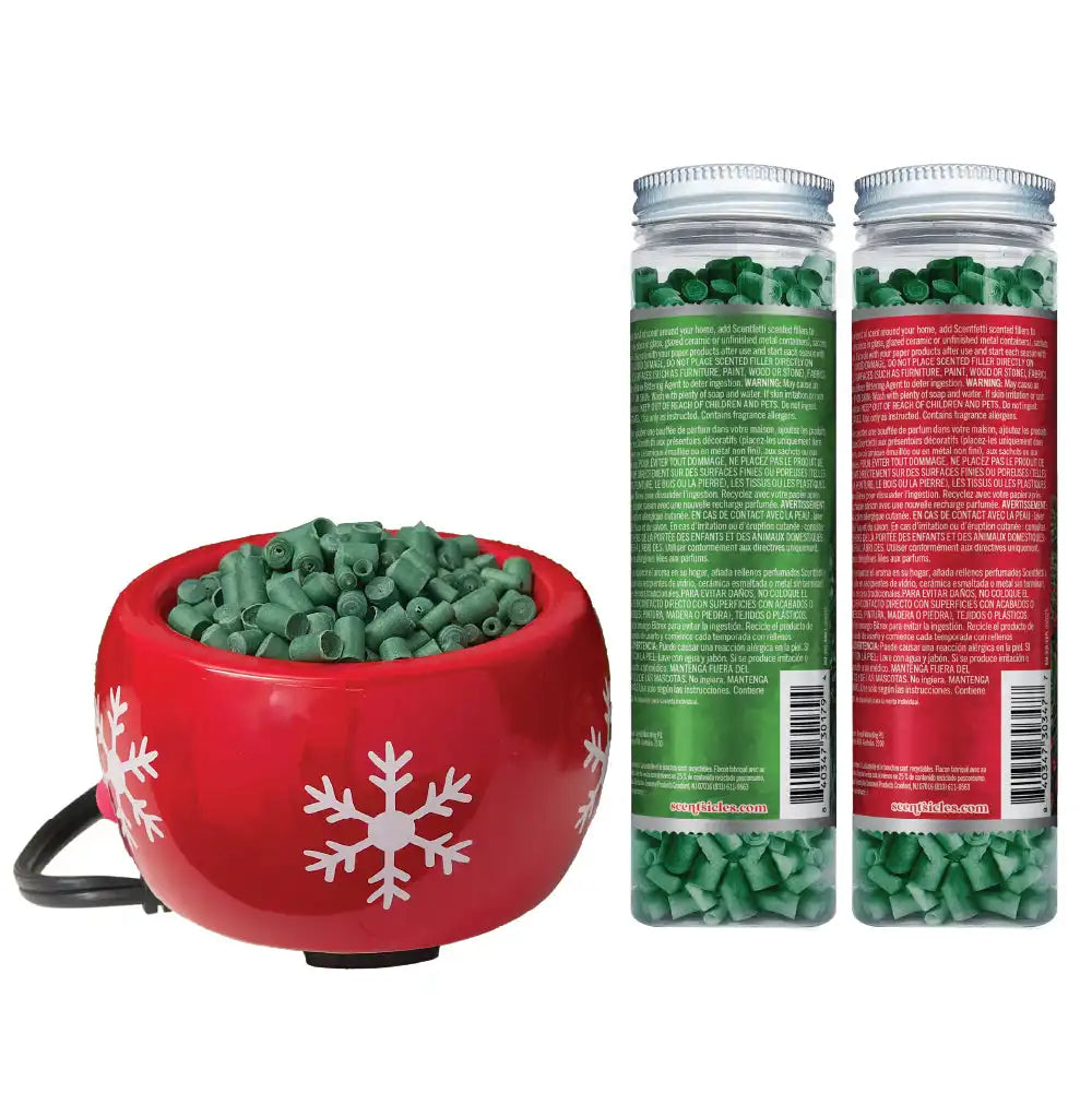 Scentsicles, Red Snowflake Warmer, Scentfetti 1 White Winter Fir /1Snowberry Pine- 3 pack