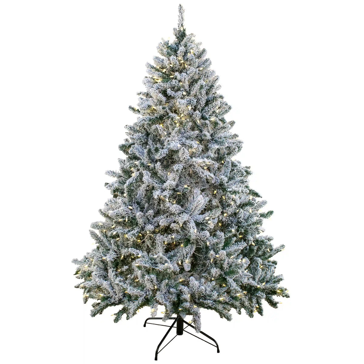 9ft. Pre-Lit Snowy Hudson Hinged Tree with PowerConnect Warm White LED Lights, Plug-In