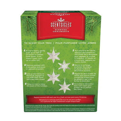 Scentsicles Decorative Ornament, Metal White Star, White Winter Fir with Refill