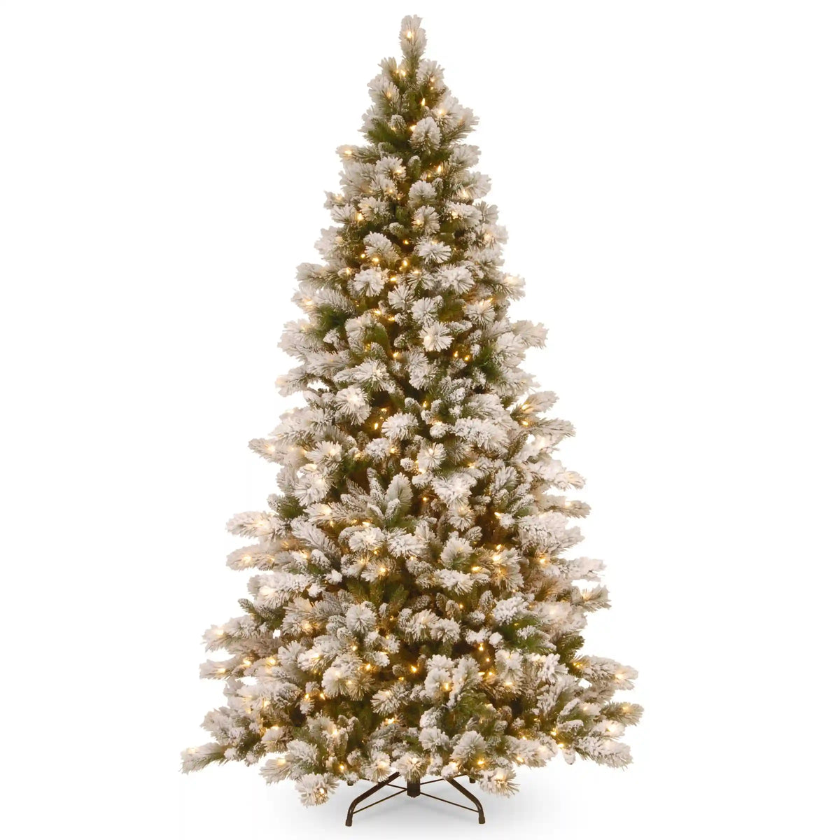 7.5 ft. Pre-Lit Snowy Westwood Pine Full Tree with Clear Lights, Plug-In