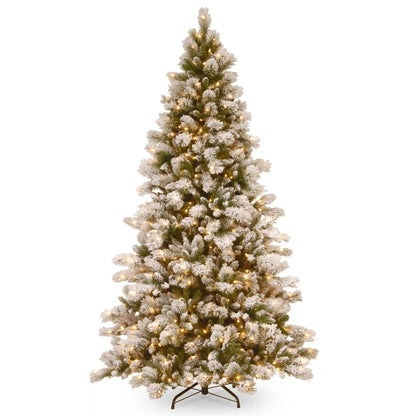 7.5 ft. Pre-Lit Snowy Westwood Pine Full Tree with Clear Lights, Plug-In