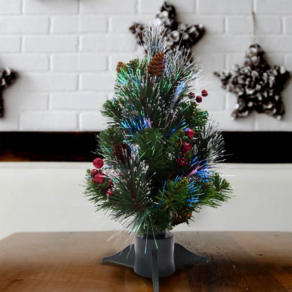 18 in.Pre-Lit Fiber Optic Crestwood Tree