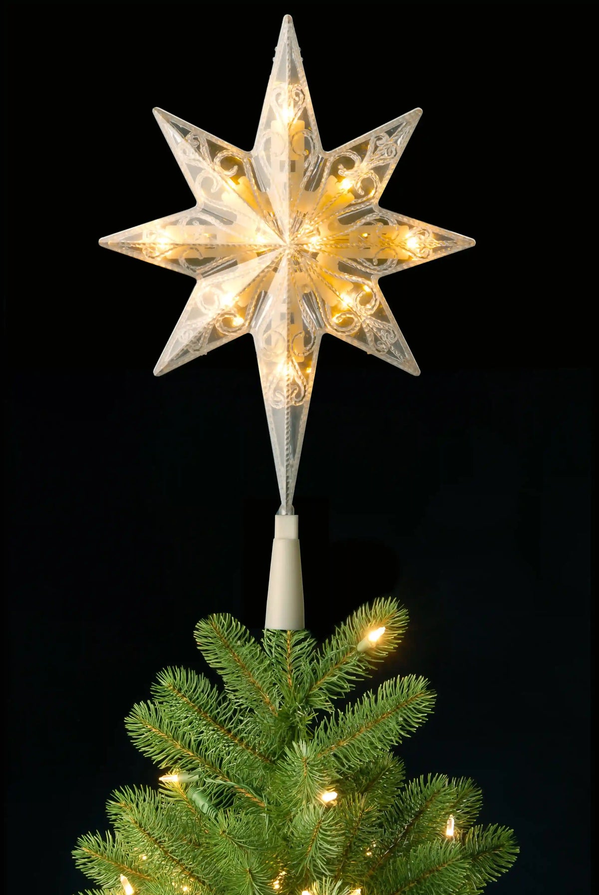 11 in. Tree Top Star with Warm White LED Lights