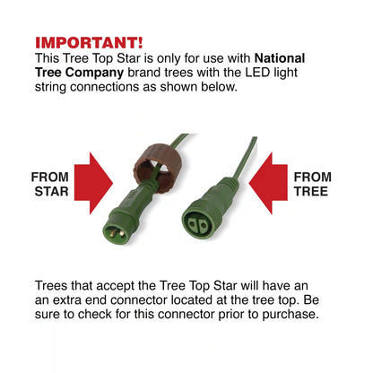 11 in. Tree Top Star with Warm White LED Lights