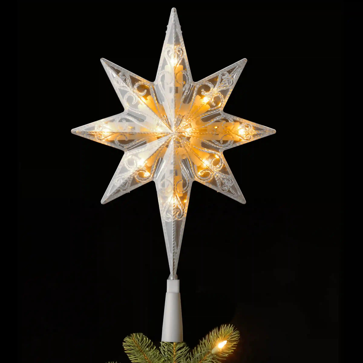 11 in. Tree Top Star with Battery Operated Warm White LED Lights