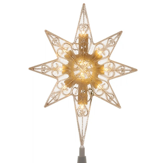11 in. Tree Top Star with Battery Operated Warm White LED Lights