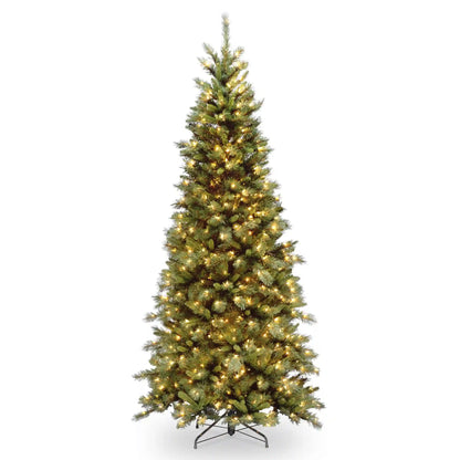 6.5 ft. Pre-Lit Tiffany Fir Slim Tree with Clear Lights PVC Branch Tips, Plug-In