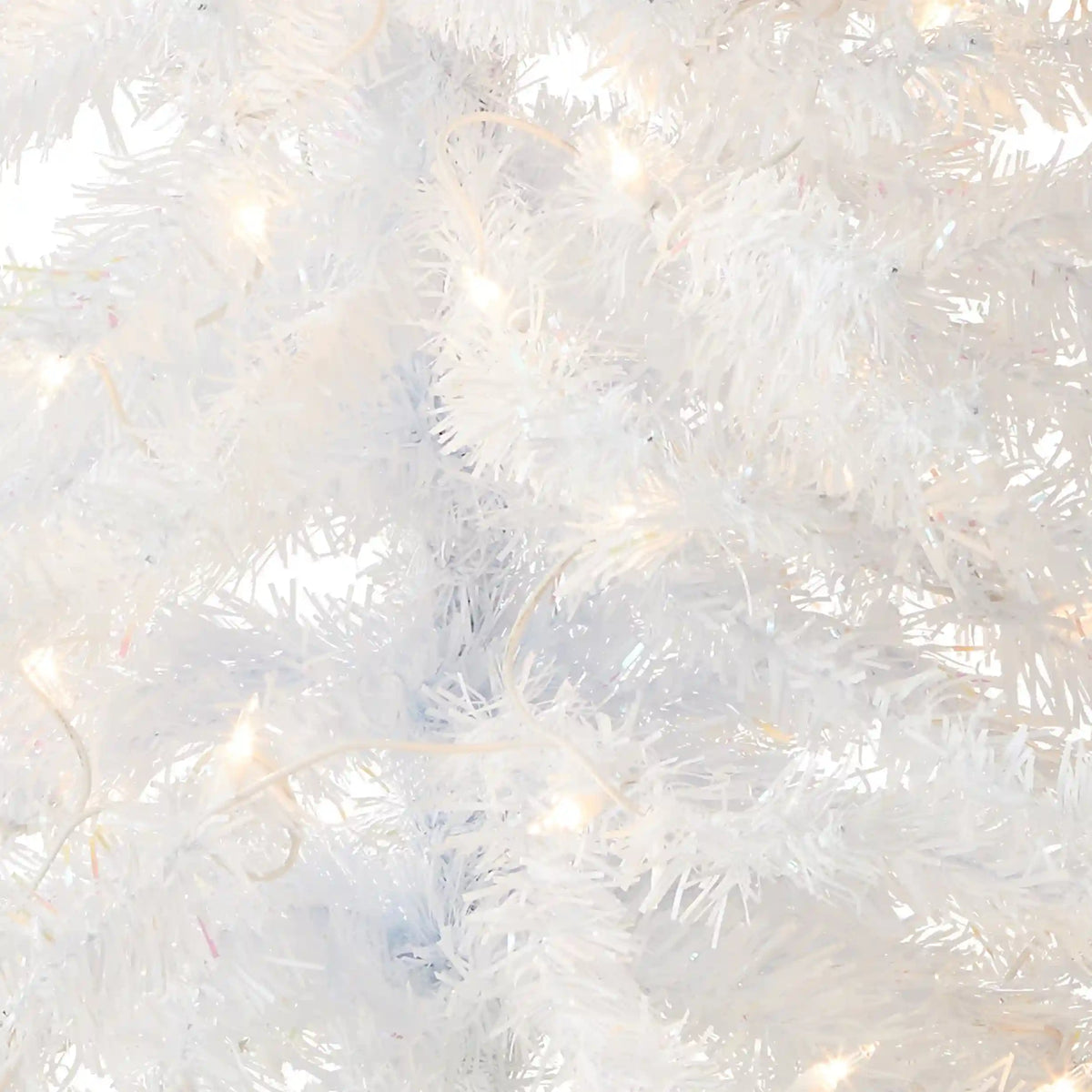4 ft. Pre-Lit Tinsel Collection White Iridescent Tree with Clear Lights, Plug-In