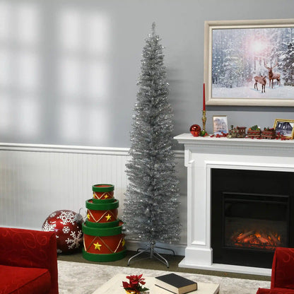 7 ft. Tinsel Collection Silver Tree