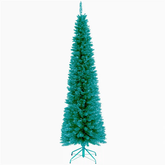 6 ft. Tinsel Collection Turquoise Tree
