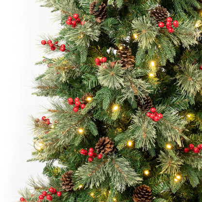 7.5 ft. Pre-Lit Virginia Pine Mixed Slim Tree with Warm White LED Lights, Plug-In