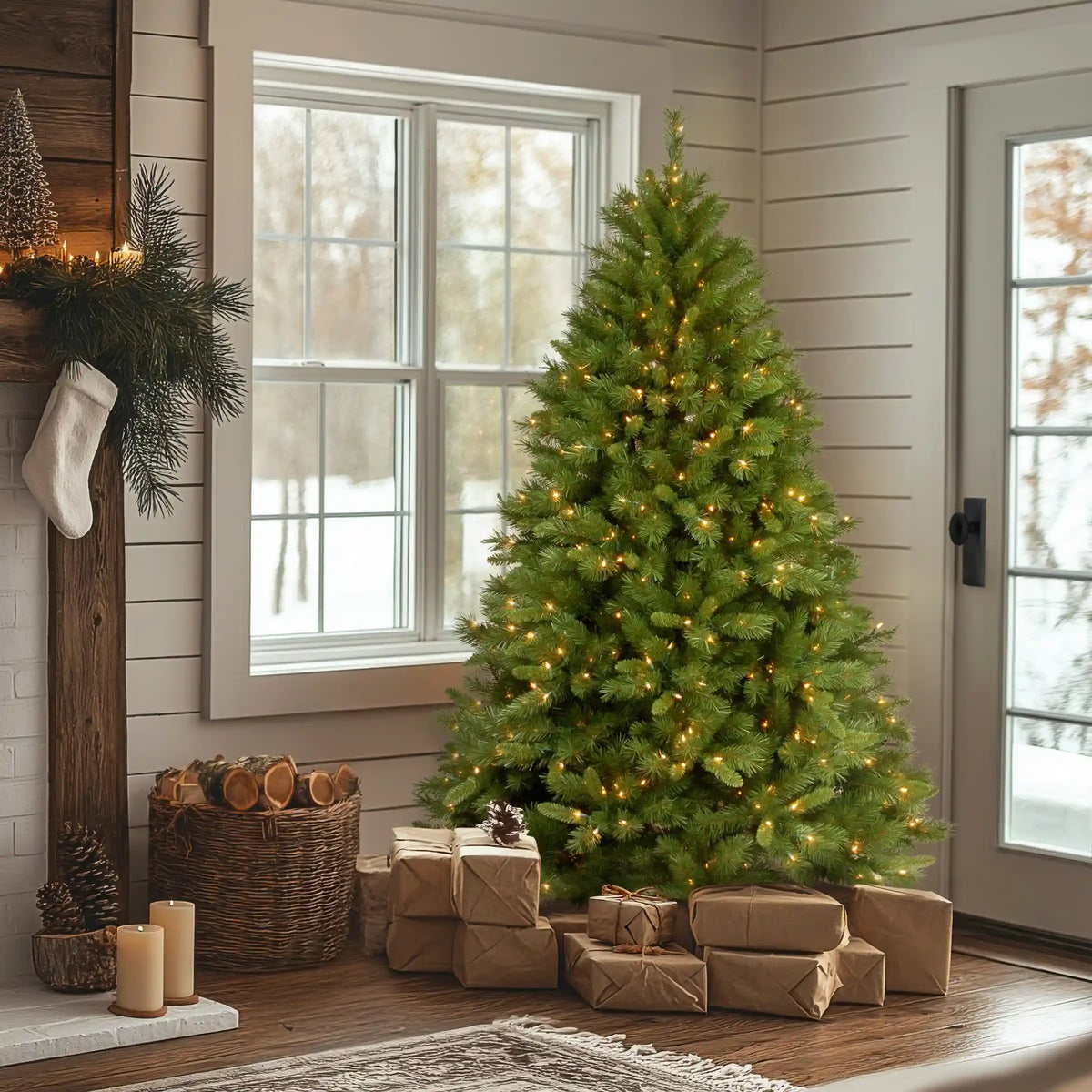 6 ft. Pre-Lit Winchester Pine Tree with Clear Lights, Plug-In