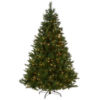 6.5 ft. Pre-Lit Winchester Pine Tree with Clear Lights, Plug-In