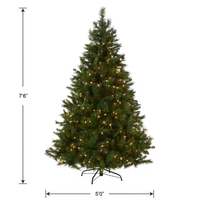 7.5 ft. Pre-Lit Winchester Pine Tree with Clear Lights, Plug-In