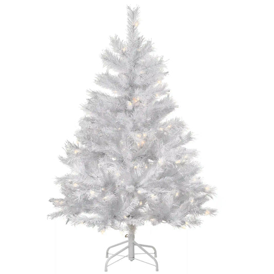 4.5 ft. Pre-Lit Winchester White Pine Tree with Clear Lights, Plug-In