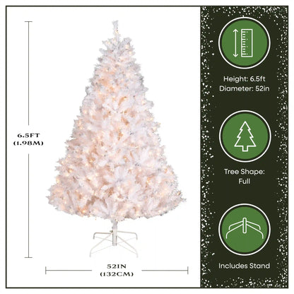 6.5 ft. Pre-Lit Winchester Pine White Tree with Clear Lights, Plug-In