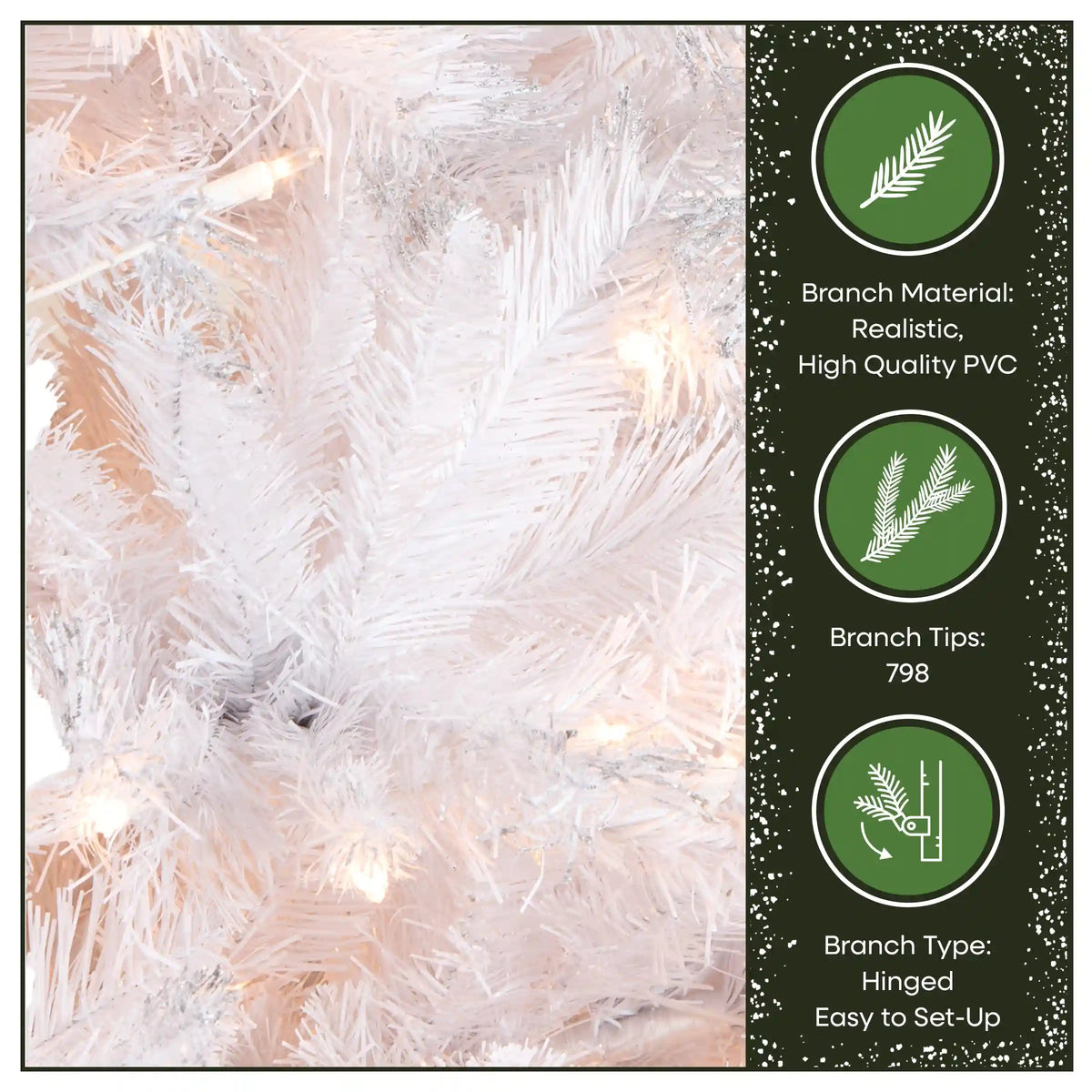 6.5 ft. Pre-Lit Winchester Pine White Tree with Clear Lights, Plug-In