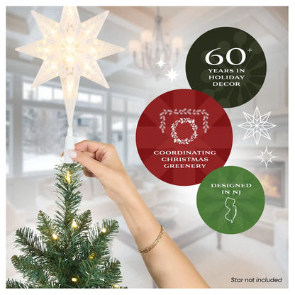 6.5 ft. Pre-Lit Winchester Pine White Tree with Clear Lights, Plug-In