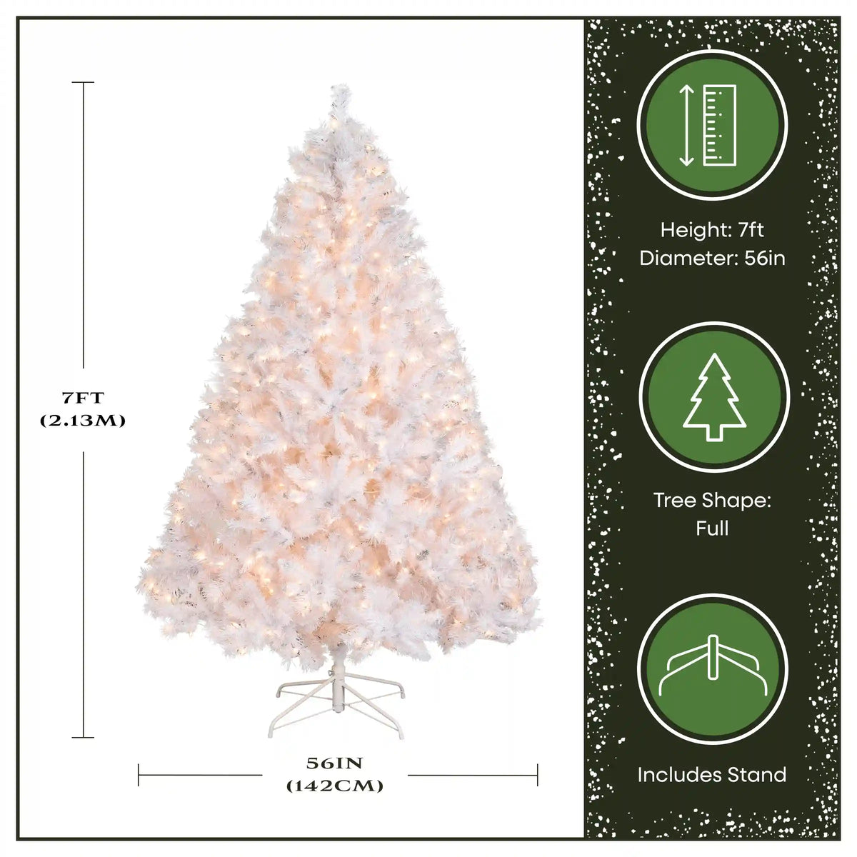7 ft. Pre-Lit Winchester Pine White Tree with Clear Lights, Plug-In