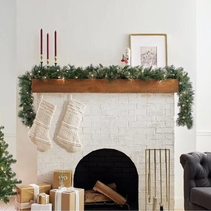 9 ft. Pre-Lit Wispy Willow Garland with Clear Lights, Plug-In