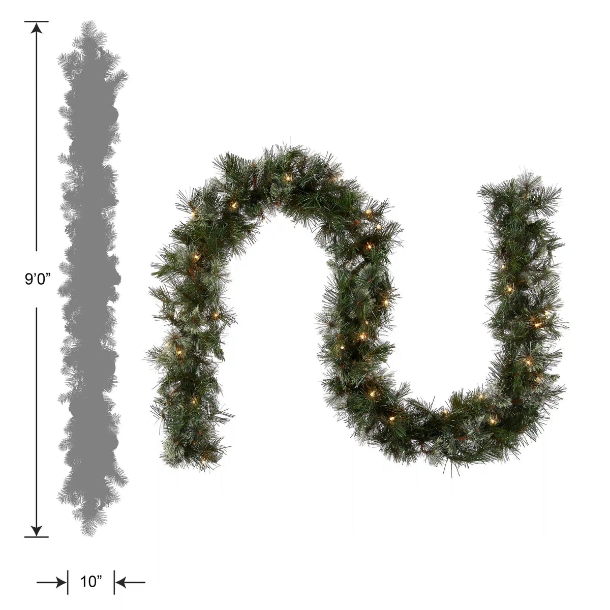 9 ft. Pre-Lit Wispy Willow Garland with Clear Lights, Plug-In