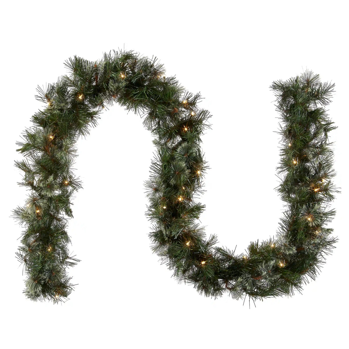 9 ft. Pre-Lit Wispy Willow Garland with Clear Lights, Plug-In