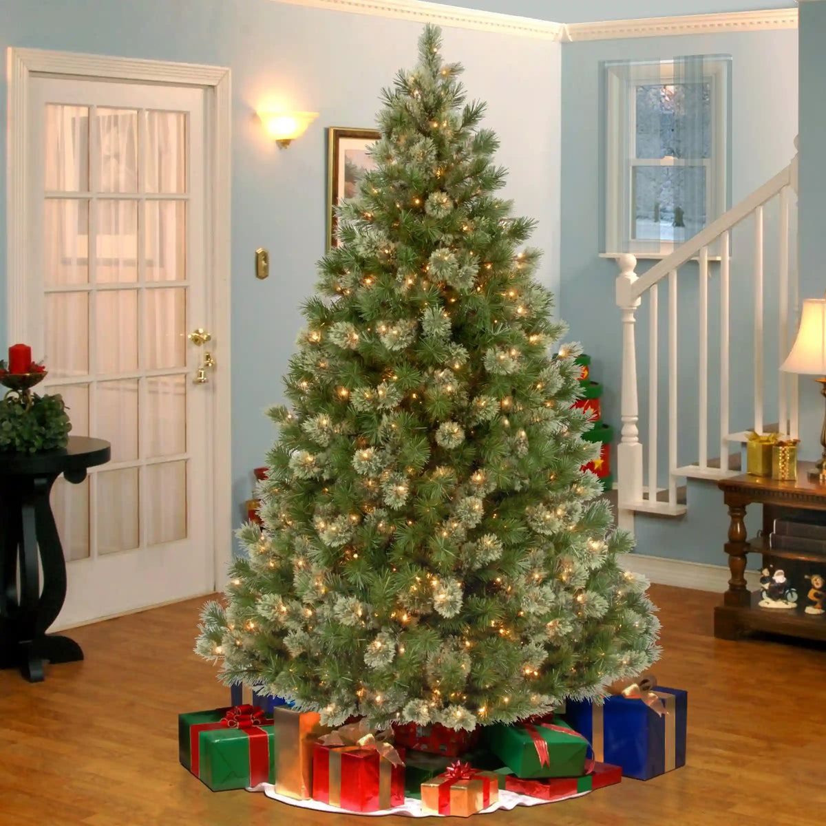 7.5 ft. Pre-Lit Wispy Willow Grande Medium Tree with Clear Lights, Plug-In