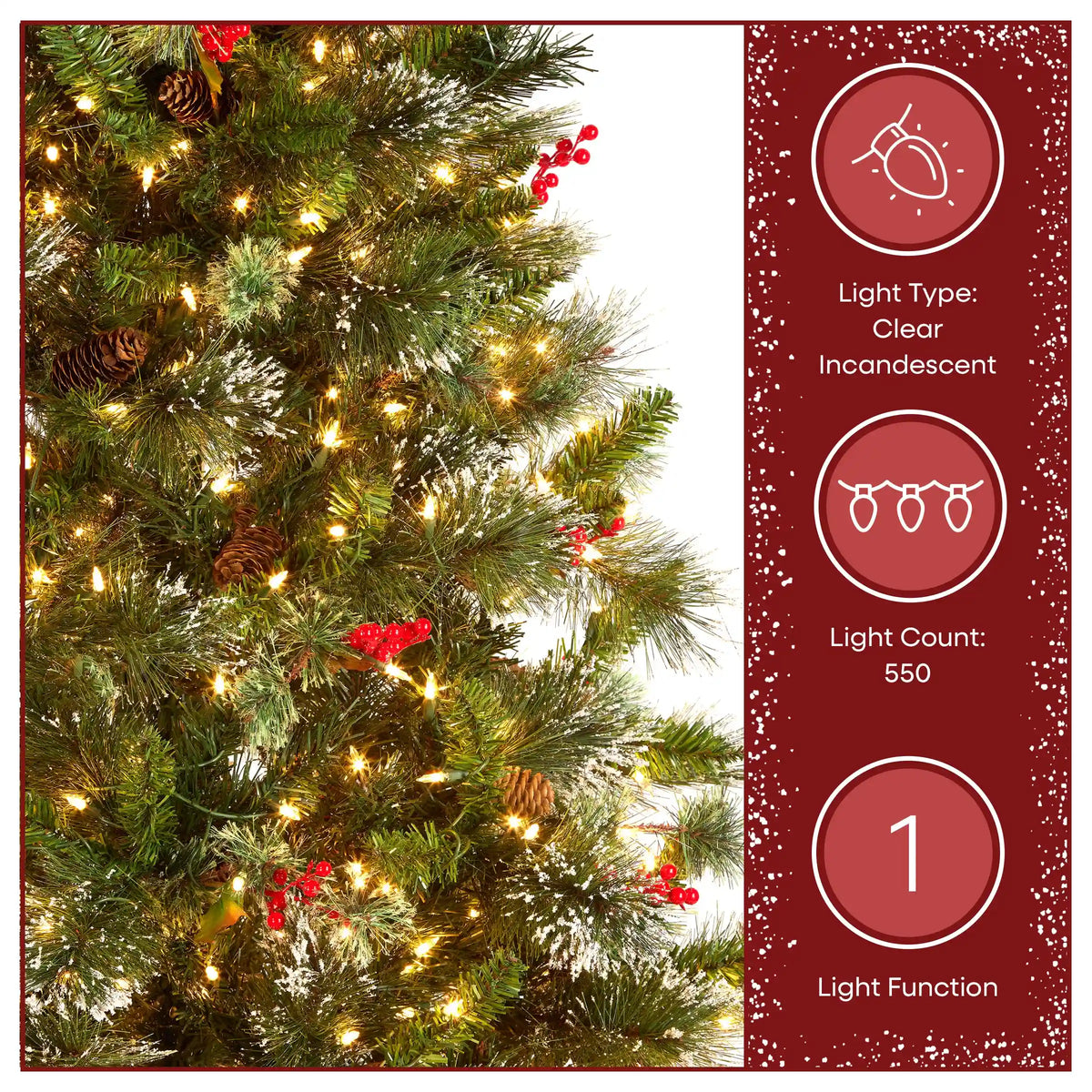 6.5 ft. Pre-Lit Wintry Pine Medium Tree with Clear Lights