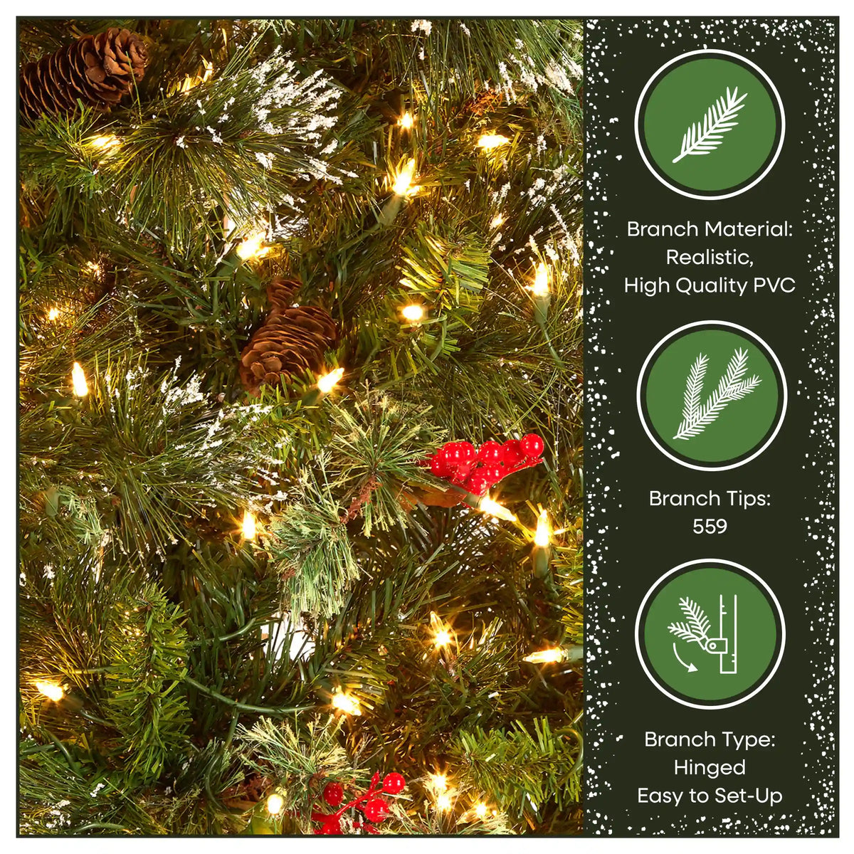 6.5 ft. Pre-Lit Wintry Pine Medium Tree with Clear Lights