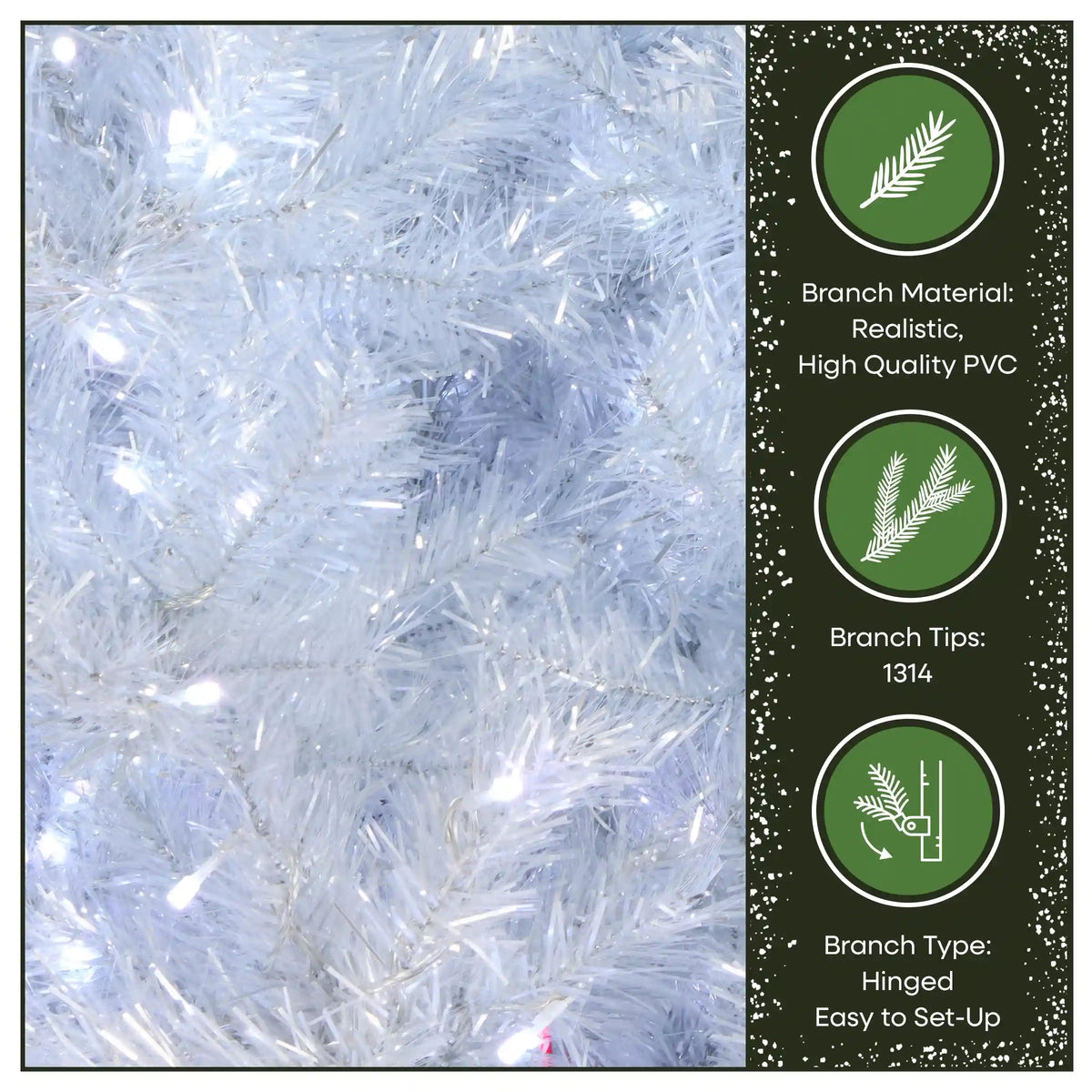 7.5 ft. Pre-Lit Christmas Crystal Pine Silver Metallic Tree, Plug-In