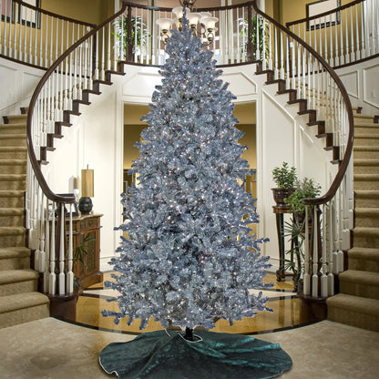 9 ft. Pre-Lit Christmas Matt Silver Silver Metallic Tree, Plug-In