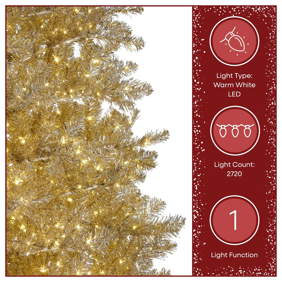 10 ft. Pre-Lit Christmas Platinum Metallic Tree with Warm White LED Infinity Lights