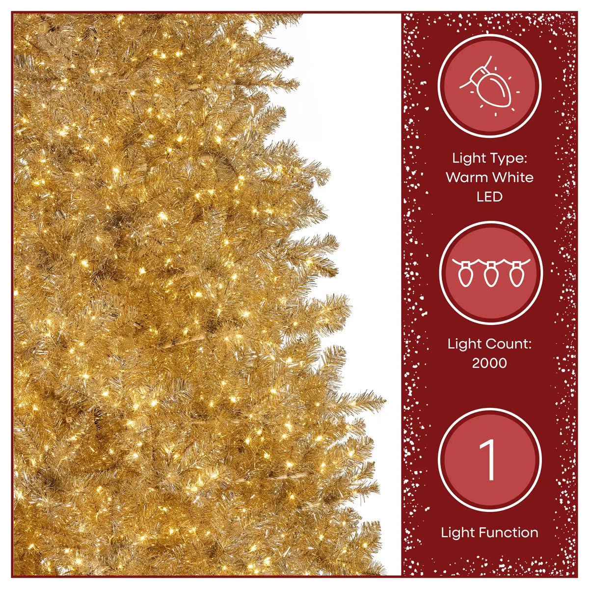 9 ft. Pre-Lit Christmas Platinum Metallic Tree with LED Infinity Lights