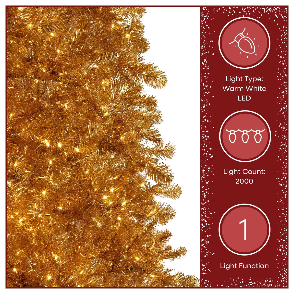 9 ft. Pre-Lit Christmas True Gold Metallic Tree with LED Infinity Lights