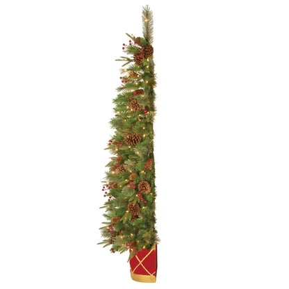 6 ft. Pre-Lit Colonial Collection Slim Tree with Clear Lights, Plug-In