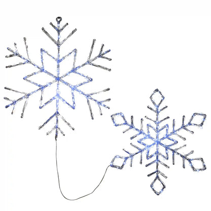 24 in. and 20 in. Ice Crystal Snowflakes with LED Lights, Plug-In