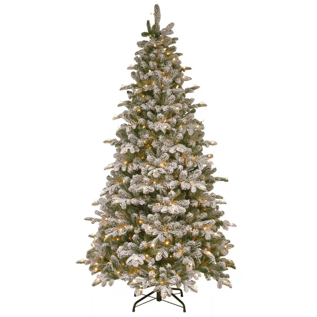 7.5 ft. Pre-Lit Snowy Everest Fir Medium Tree with Clear Lights, Plug-In