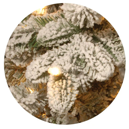 7.5 ft. Pre-Lit Snowy Everest Fir Medium Tree with Clear Lights, Plug-In