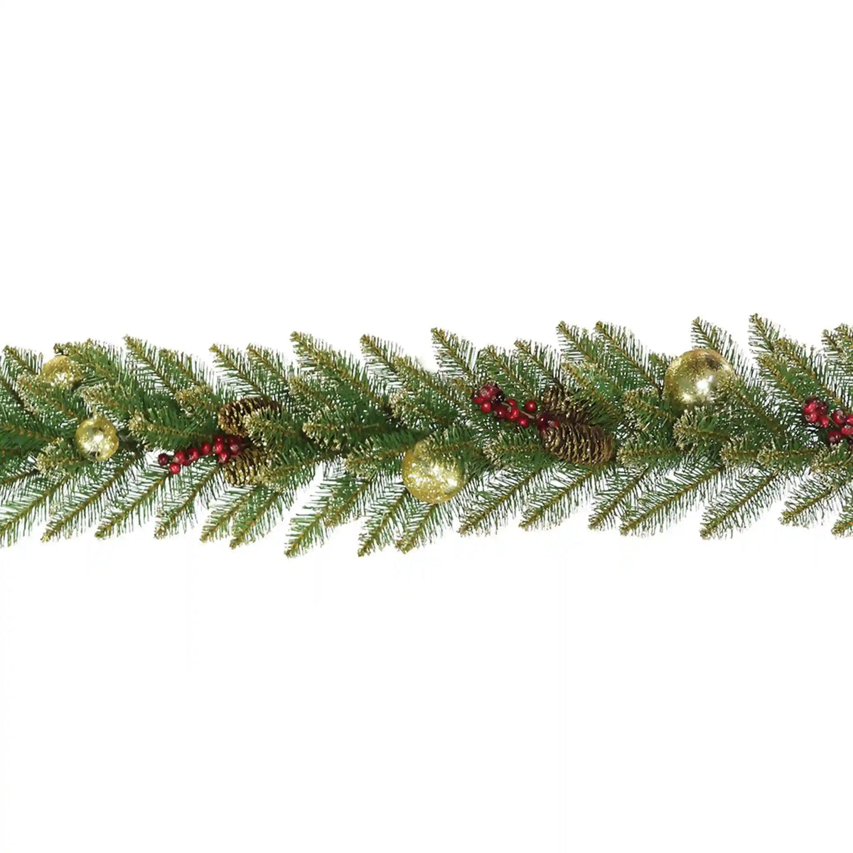 9 ft. Pre-Lit Dunhill Fir Glittery Gold Garland with LED Lights