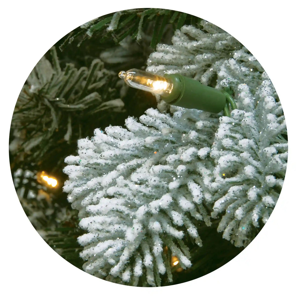 9 ft. Pre-Lit Snowy Sheffield Spruce Garland with Clear Lights, Plug-In